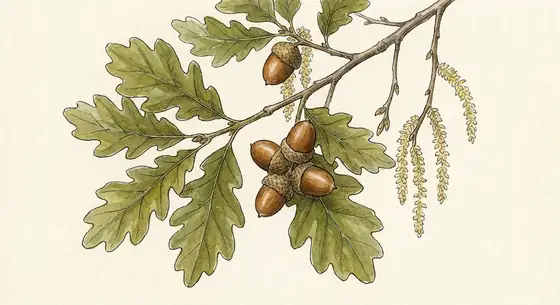 Rameau de chêne aquarellé